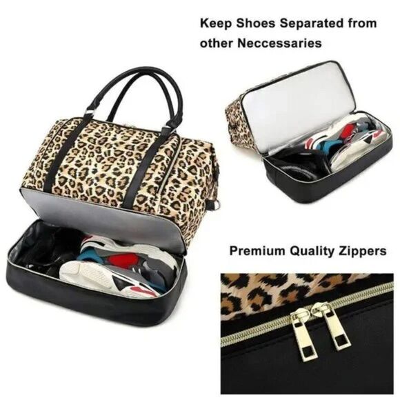 New Large Capacity Duffel Bag, Travel Bag - Leopard Print - Picture 2 of 8
